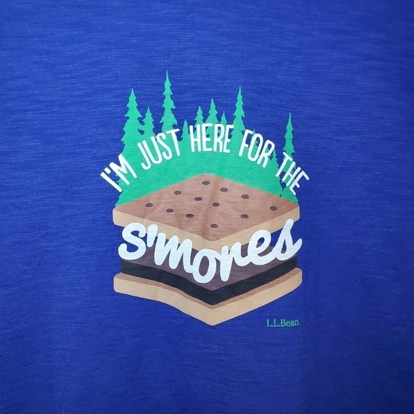 LL Bean S’mores Crew Solid T-Shirt Blue Boys L - Picture 2 of 6